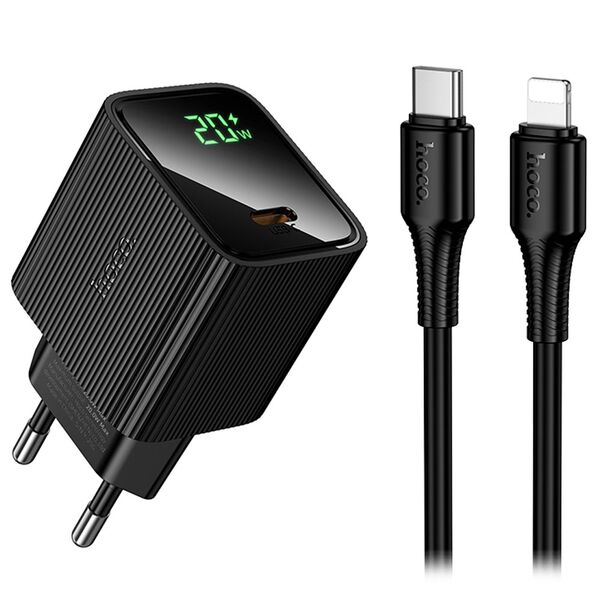 Зарядное устройство Hoco CS82A 20W USB-C + кабель Type-C/Lightning Черный