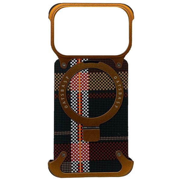 Чехол для iPhone 17 Pro накладка Cabbeen металл кольцо-подставка Оранжевый