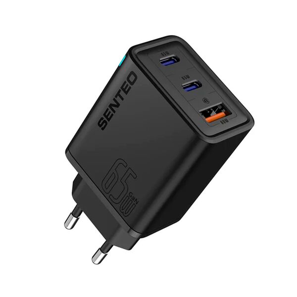 Зарядное устройство Senteo Z-14 GaN 2USB-C+USB 65W Черный