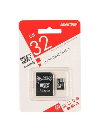 Карта памяти microSD 32Gb Smart Buy class 10 SDHC + адаптер LE