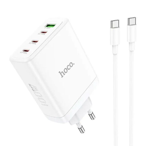 Зарядное устройство Hoco N31 100W 3USB-C+USB + кабель Type-C/Type-C Белый