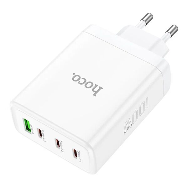 Зарядное устройство Hoco N31 100W 3USB-C+USB + кабель Type-C/Type-C Белый