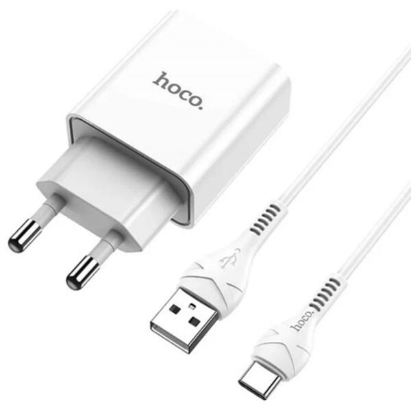 Зарядное устройство Hoco C81A  2,4A + кабель Type-C Белый