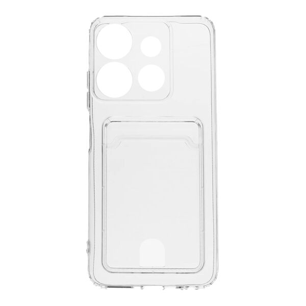 Чехол Tecno Pop 7 Pro/Spark Go 2023 накладка с визитницей силиконовый Прозрачный