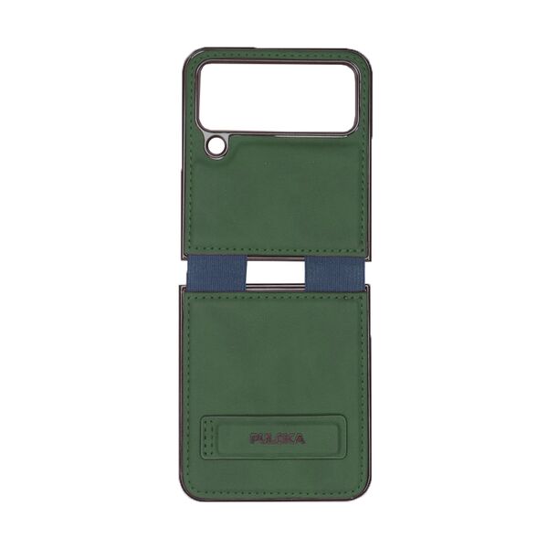 Чехол Samsung Z Flip 4 накладка Puloka кожа Зеленый