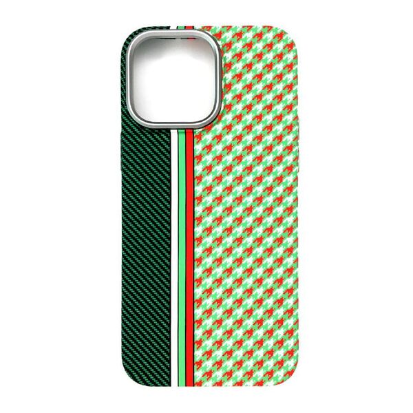 Чехол для iPhone 15 Pro накладка LUXO LIFE+ MagSafe Белый/Зеленый/Красный