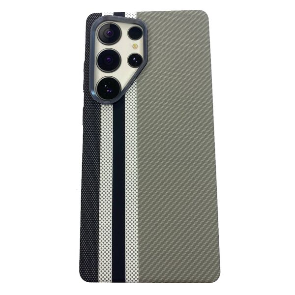 Чехол Samsung S25 Ultra накладка MOSBROS принт Magsafe Черный/Серый