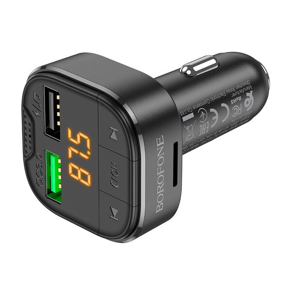 Автомобильный беспроводной FM-модулятор Borofone BC43 Черный