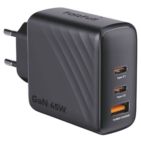 Зарядное устройство FaizFull FC126 45W USB-C+USB Черный