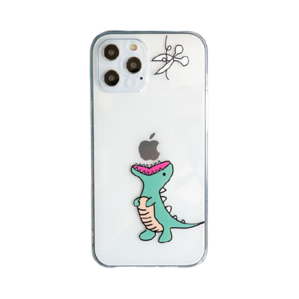 Чехол для iPhone 12 Pro Max накладка силиконовый прозрачный Динозавр