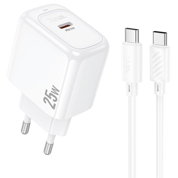 Зарядное устройство Hoco CS53A 25W USB-C + кабель Type-C/Type-C Белый