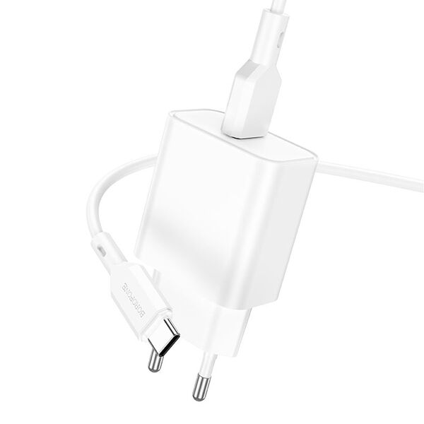 Зарядное устройство Borofone BA72A 18W USB + кабель Type-C Белый