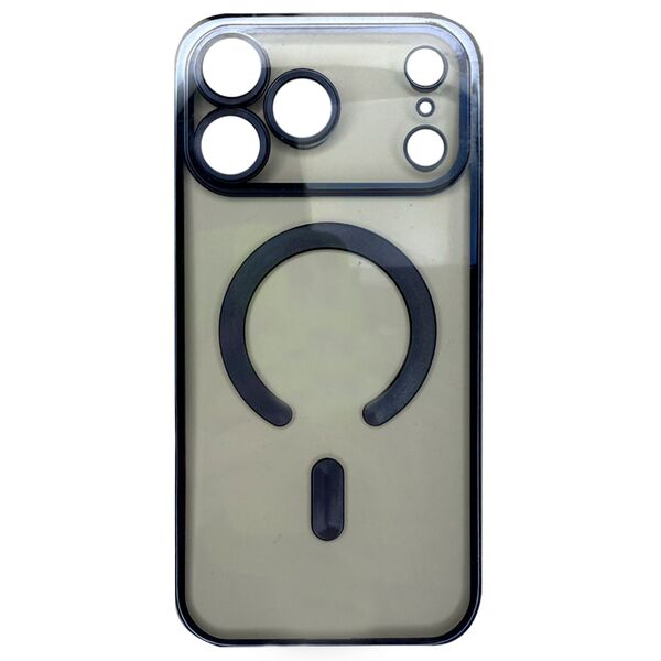 Чехол для iPhone 17 Pro накладка MagSafe с цветными бортиками Синий