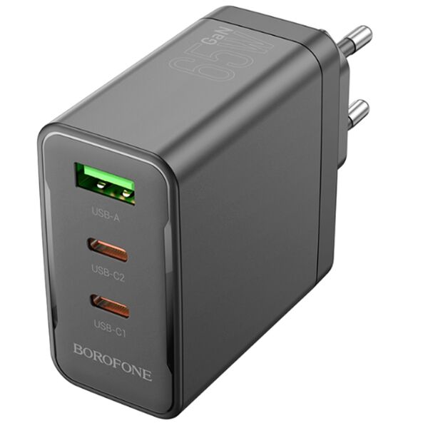 Зарядное устройство Borofone BN12 65W 2USB-C+USB Черный