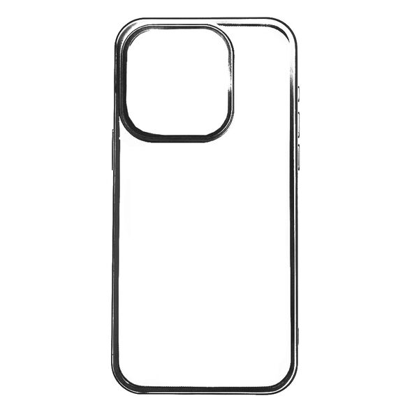 Чехол для iPhone 15 Pro Max накладка с цветными бортиками Черный + стекло для камеры