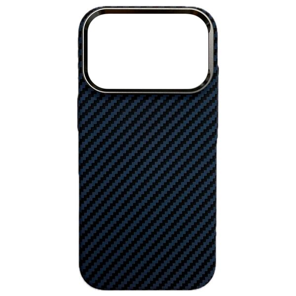 Чехол для iPhone 17 Pro Max накладка MOSBROS J164 принт Carbon Magsafe Синий
