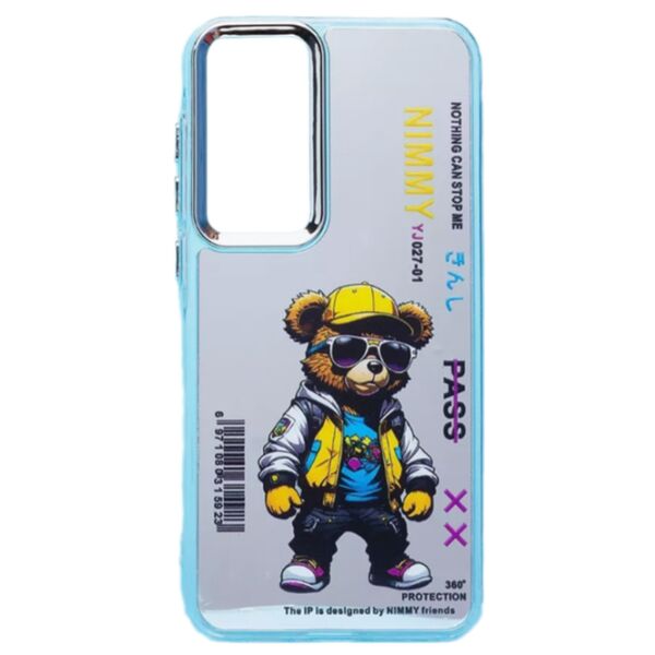 Чехол Samsung A55 накладка принт Медведь Серебряный