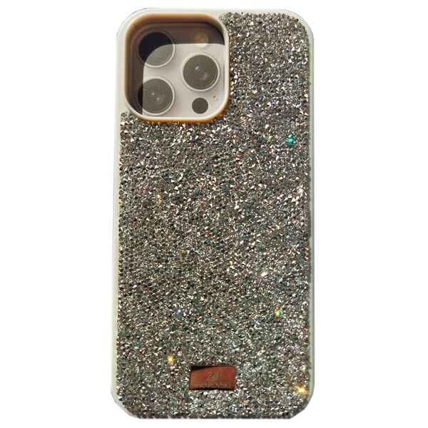 Чехол для iPhone 16 Pro накладка SWAROVSKI Серебряный