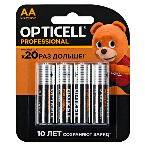 Батарейка алкалиновая AA Opticell LR6 BL20