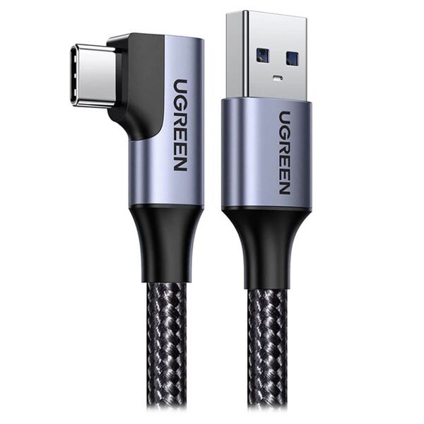 Кабель Type-C Ugreen US385 3A 1м угловой Черный