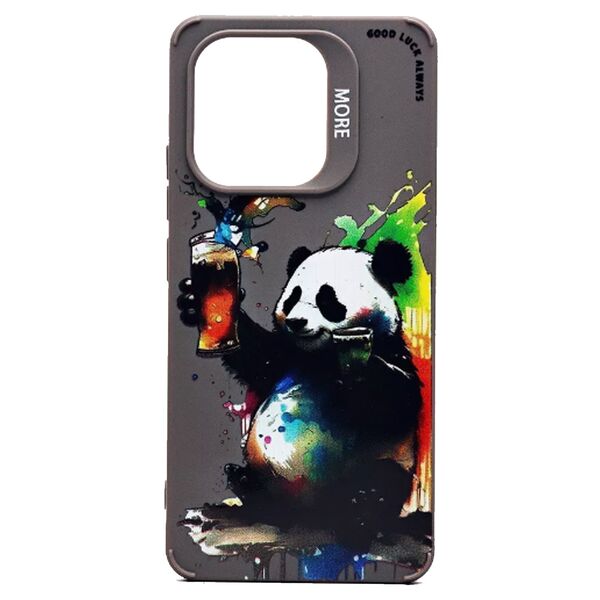 Чехол Xiaomi Redmi Note 13 4G накладка принт Панда Серый