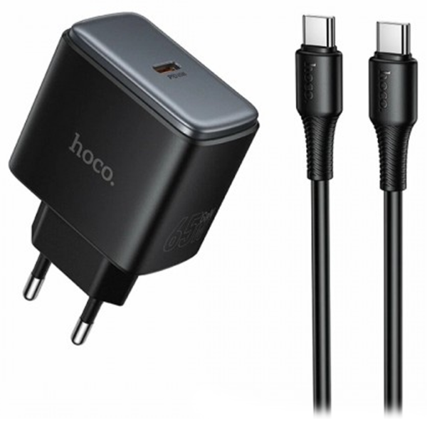 Зарядное устройство Hoco C159A 65W USB-C + кабель Type-C/Type-C Черный