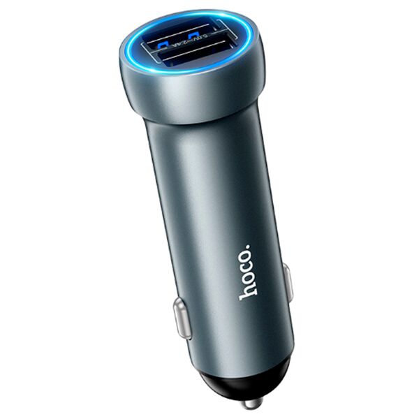 Автомобильное зарядное устройство Hoco Z54 15.5W 2USB Удлиненное Черный