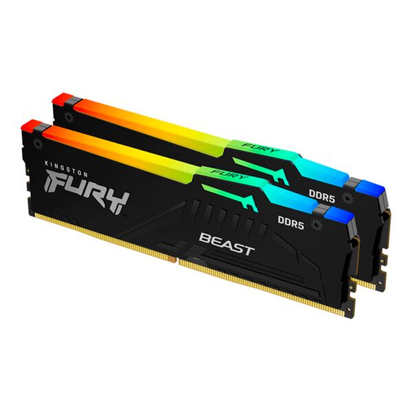 Оперативная память DIMM 32Gb 2х16Gb DDR5 5600MHz Kingston Fury Beast Black RGB