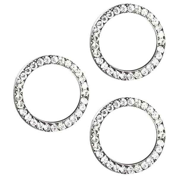 Защитное стекло для камеры iPhone 17 Pro/17 Pro Max Стразы Серебряный