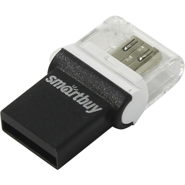 Флеш память USB/Micro USB 8Gb Smart Buy Poko Черный