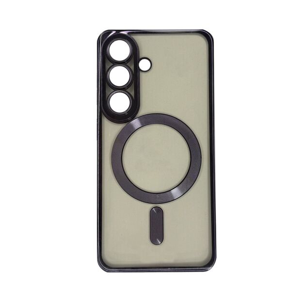 Чехол Samsung S26 накладка MagSafe с цветными бортиками Фиолетовый