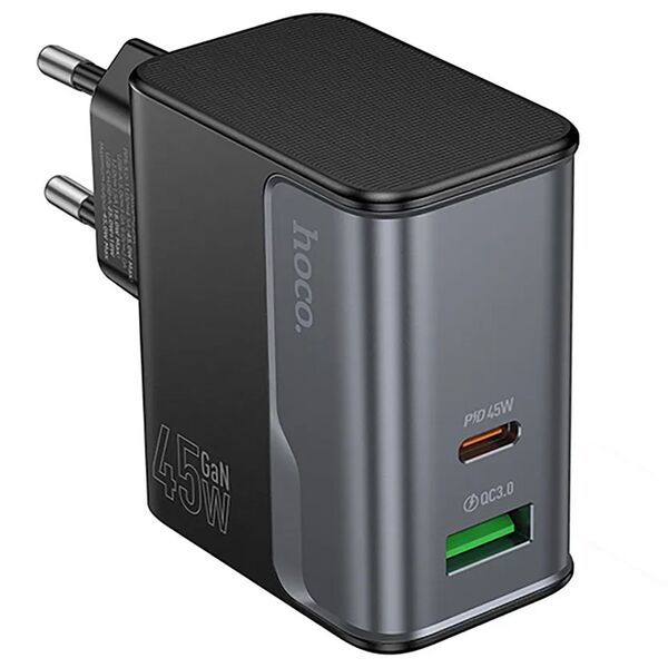 Зарядное устройство Hoco CS74A 45W USB-C+USB Черный
