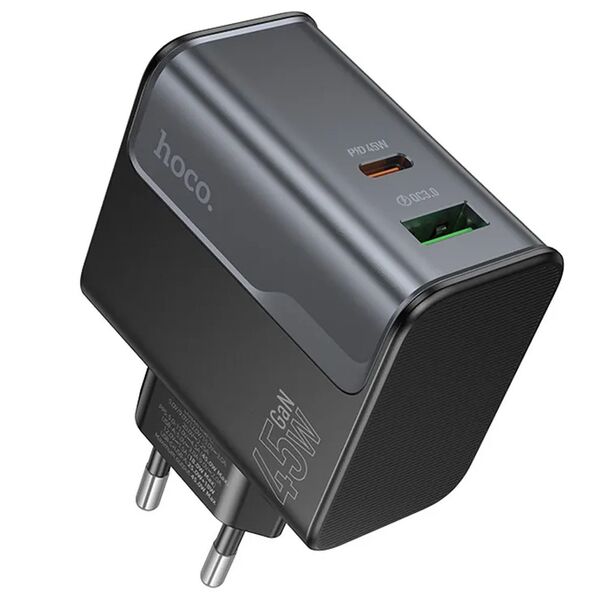 Зарядное устройство Hoco CS74A 45W USB-C+USB Черный
