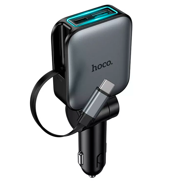 Автомобильное зарядное устройство Hoco Z67 45W USB-C+USB Черный