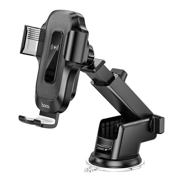 Автодержатель с беспроводной зарядкой Hoco HW3 Черный