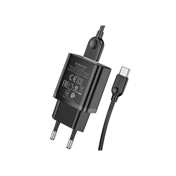 Зарядное устройство Borofone BA52A USB + кабель Type-C Черный