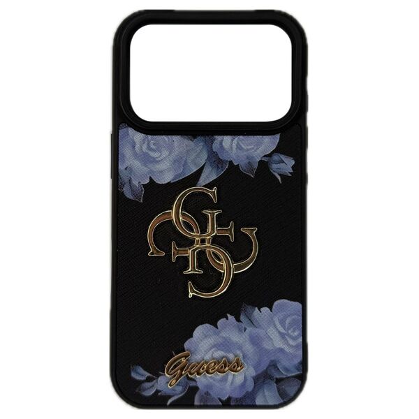 Чехол для iPhone 17 Pro накладка Guess Цветы Черный