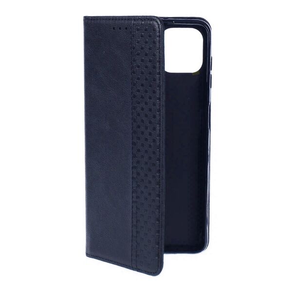 Чехол Samsung A03 книжка кожзам строчка Темно-Синий