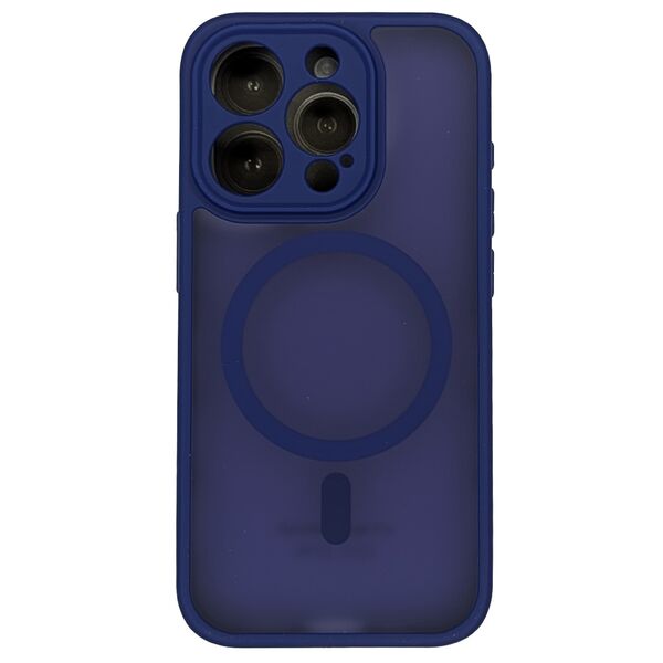 Чехол для iPhone 15 Pro Max накладка SMTT MagSafe матовый Синий