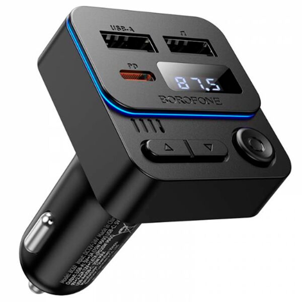 Автомобильный беспроводной FM-модулятор Borofone BC60 Черный