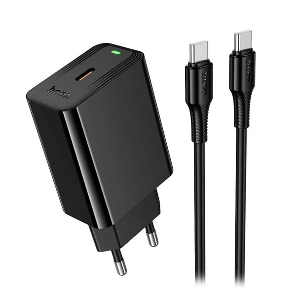 Зарядное устройство Hoco CS93A 20W USB-C + кабель Type-C/Type-C Черный