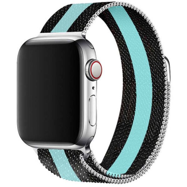Ремешок для Apple Watch 42/44мм миланский магнитный Черный/мятный