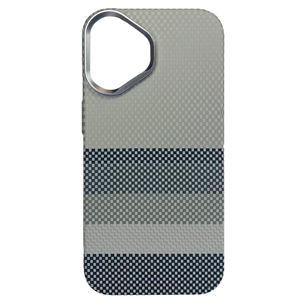 Чехол для iPhone 16 накладка FreeAir принт Полосы Magsafe Серый