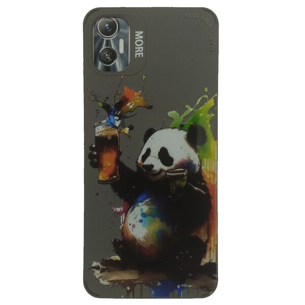 Чехол Samsung A05 накладка принт Панда Серый