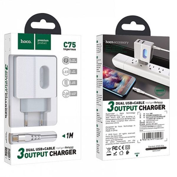 Зарядное устройство Hoco C76A Plus 20W USB-С Белый