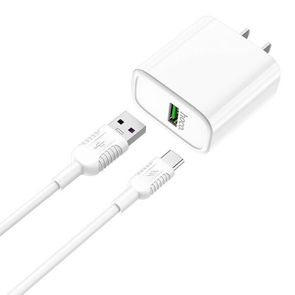 Зарядное устройство Hoco C69 USB 3A + кабель Type-C Белый
