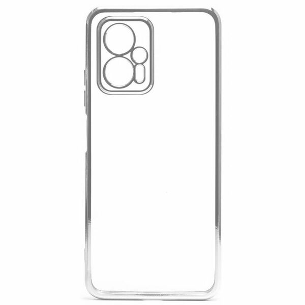 Чехол Xiaomi Redmi Note 12 4G накладка с цветными бортиками Серебряный