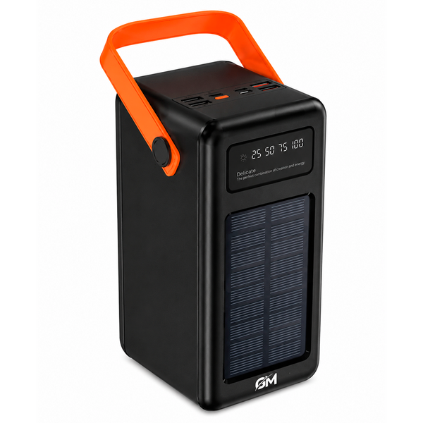 Внешний аккумулятор GM 120 000 mAh GP17 + солнечная батарея + кабели Черный