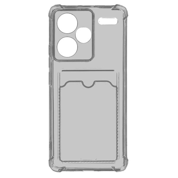 Чехол Xiaomi Redmi Note 13 Pro Plus 5G накладка с визитницей Прозрачно-серый