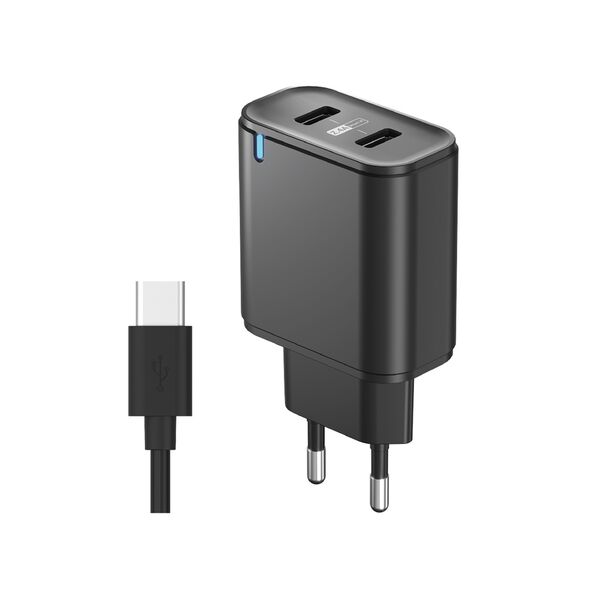 Зарядное устройство Olmio 2USB 2.4A + кабель Type-C Smart IC Черный